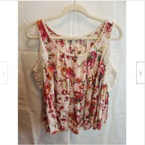 Soft Surroundings Floral Cold Shoulder Top